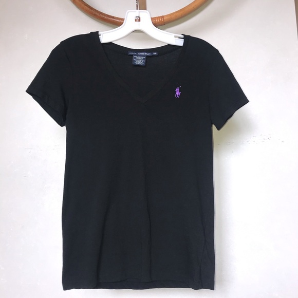 Ralph Lauren Sport Black V neck t shirt - Picture 1 of 3